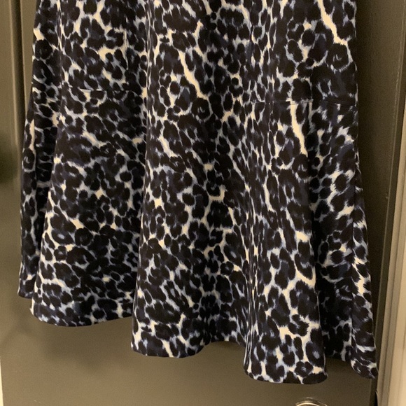 💙REBECCA TAYLOR Blue Lynx Leopard Fit and Flare Dress - Picture 4 of 12